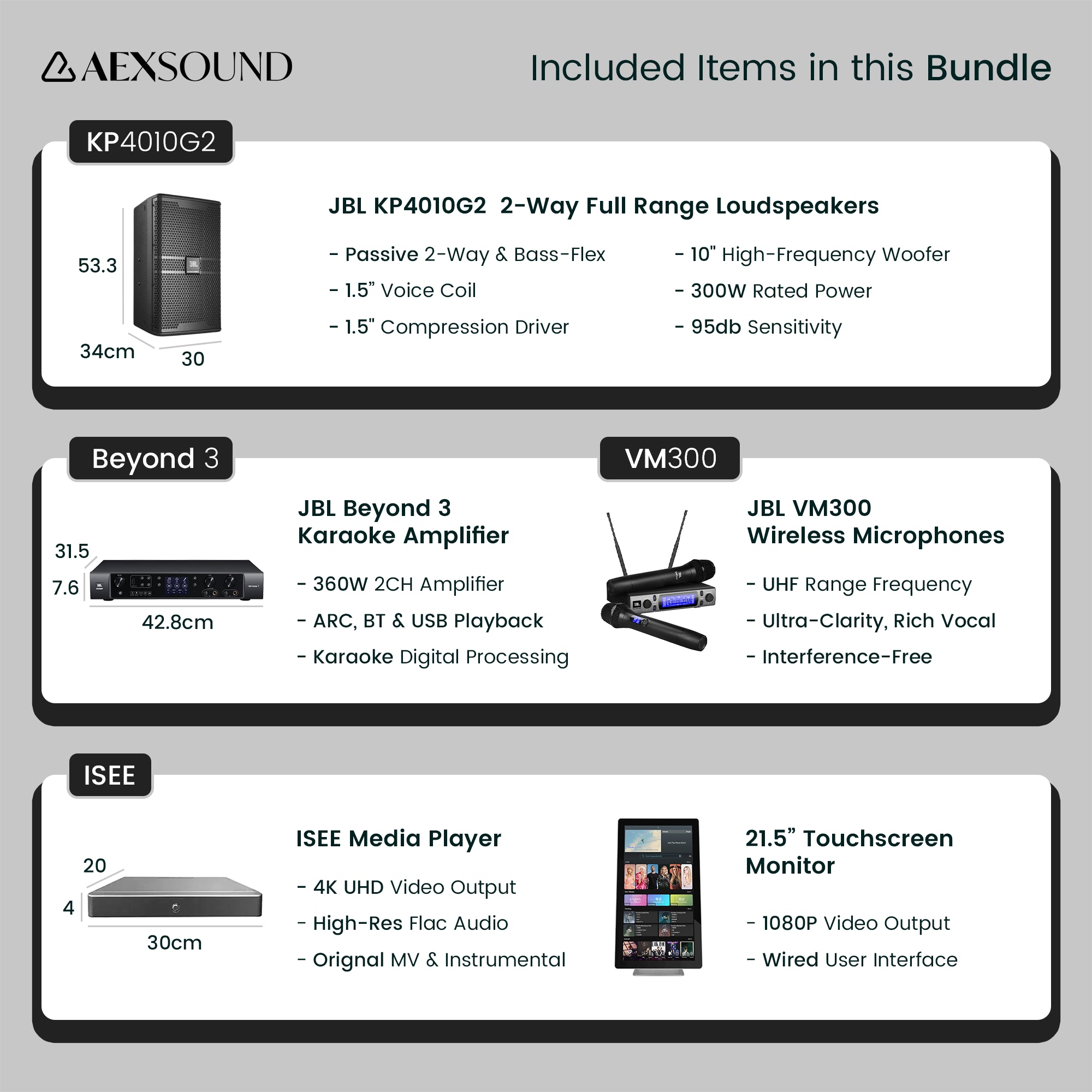 ISEE Media Player x JBL KP4000 G2 Series Advanced Karaoke Bundle